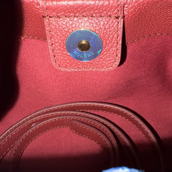 Polene Numéro Neuf Mini Textured Black Cherry Bag - Picture 10 of 14